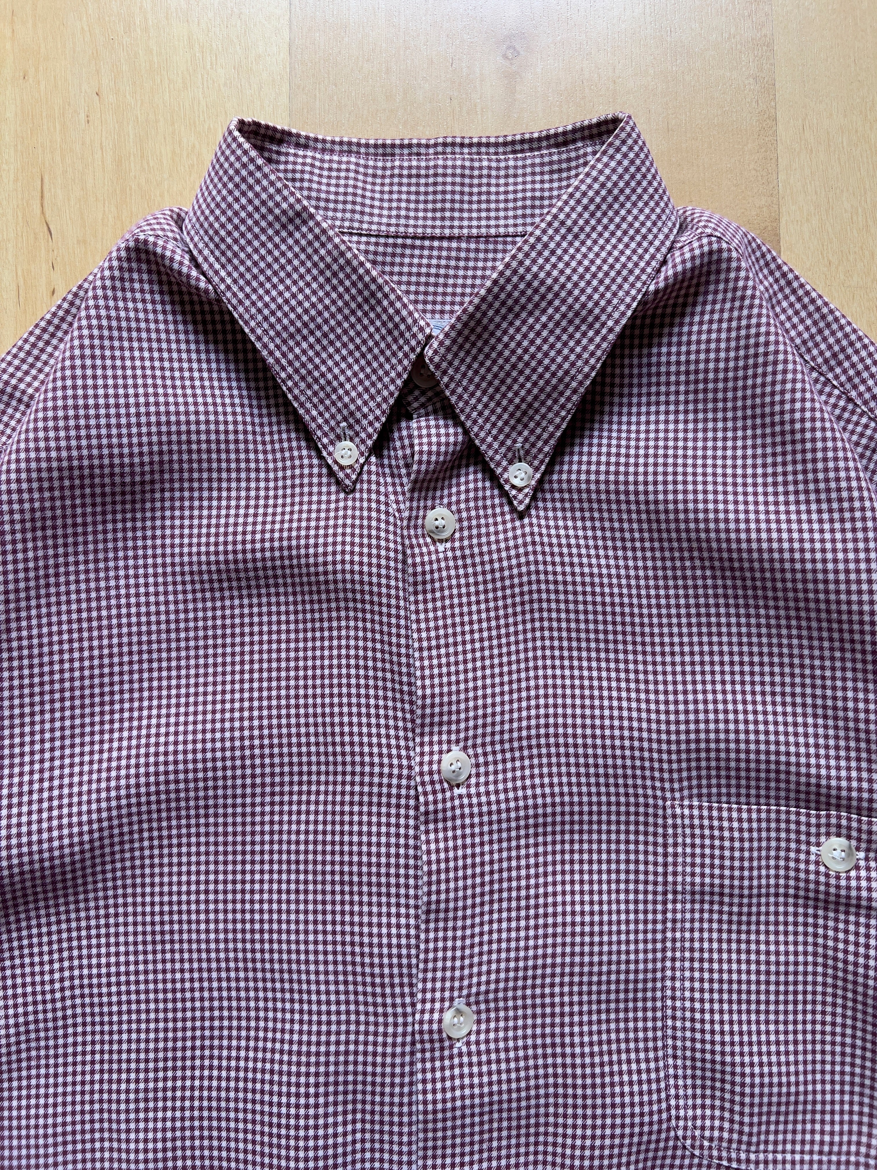 BURGUNDY VICHY SHIRT - L AT JIM'S