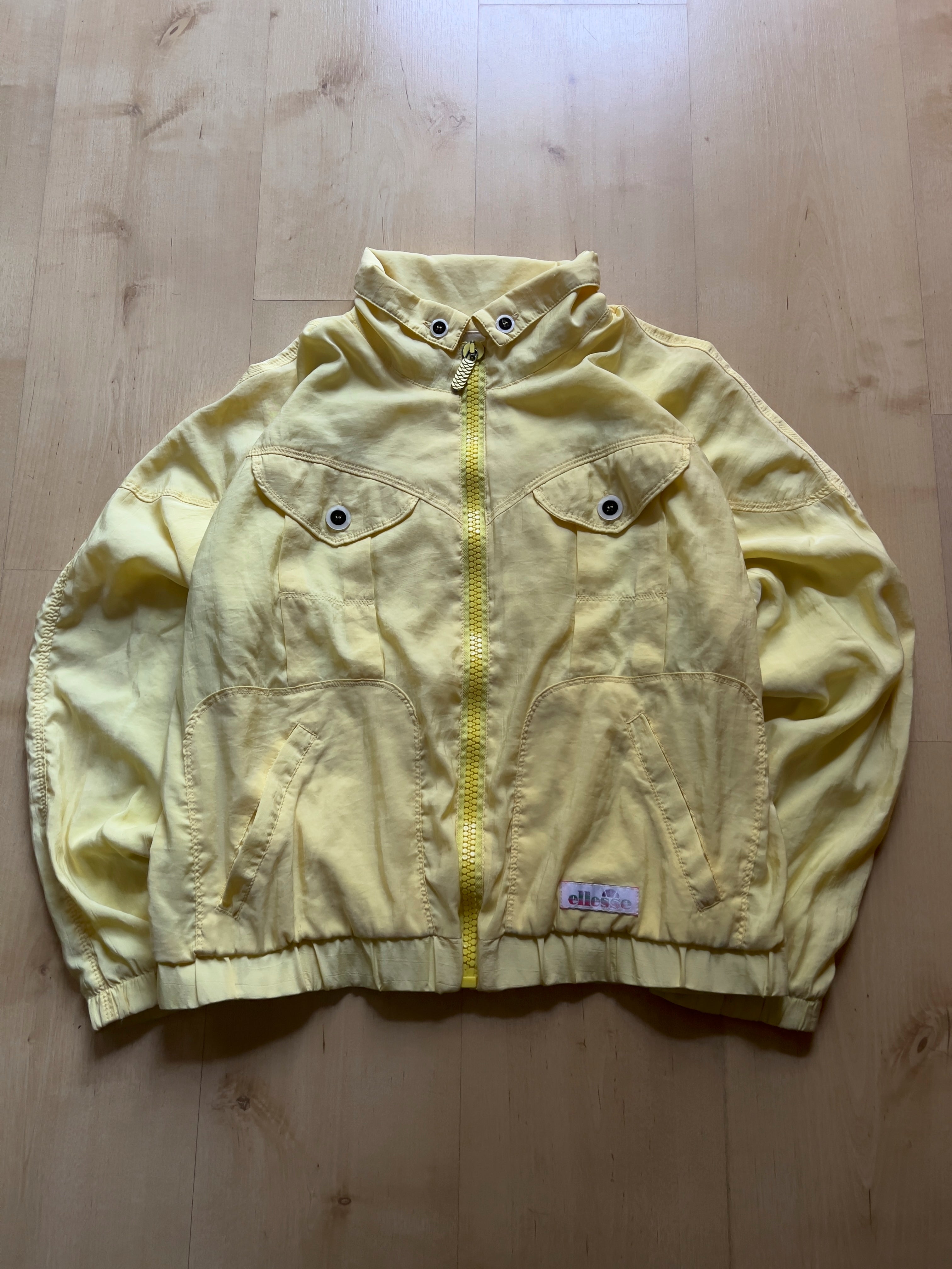 BABY YELLOW CROPPED ELESSE WINDBREAKER JACKET - S/M AT JIM'S