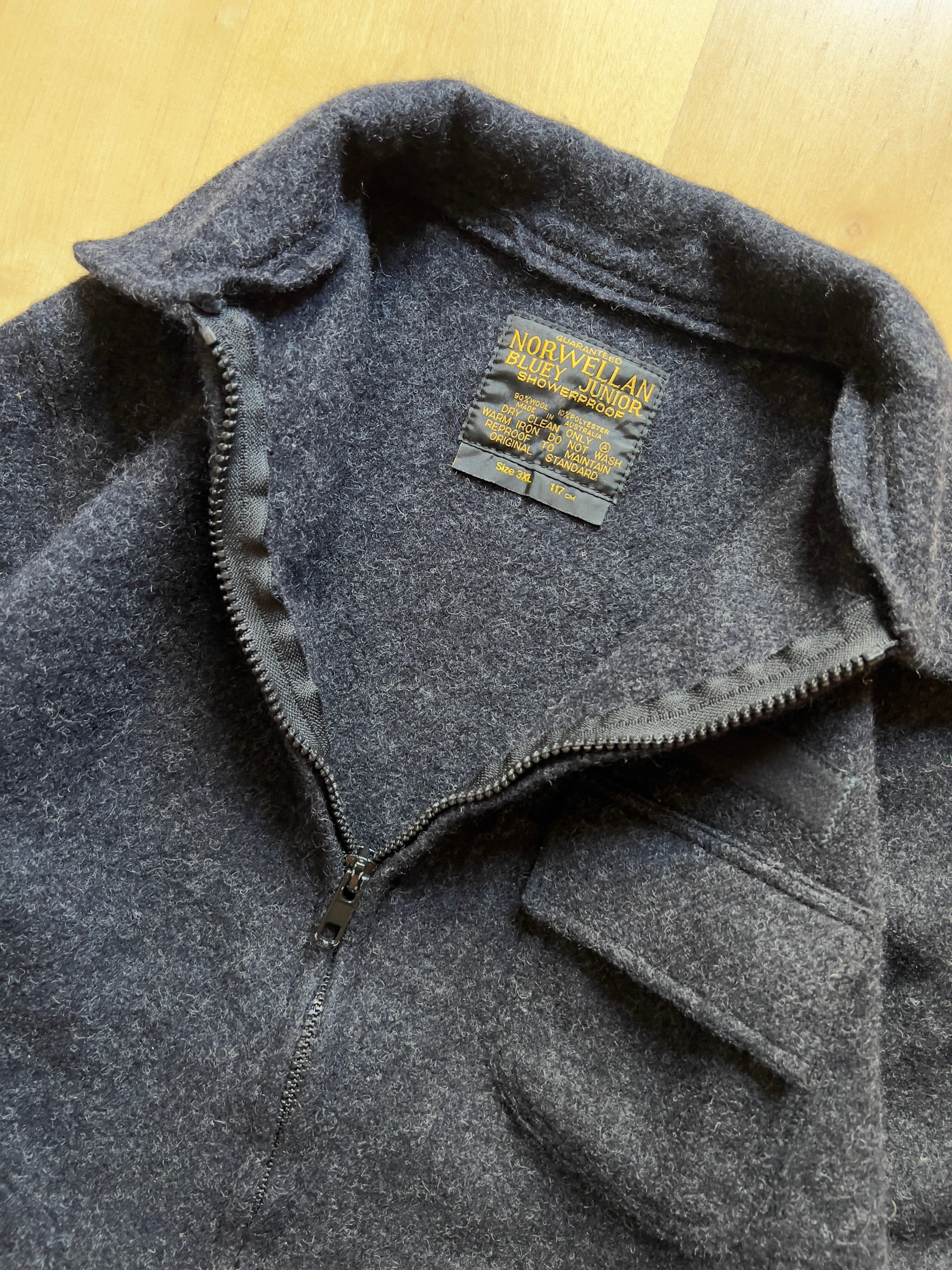 GREY FELTED NORWELLAN BLUEY JACKET- M/L AT JIM'S