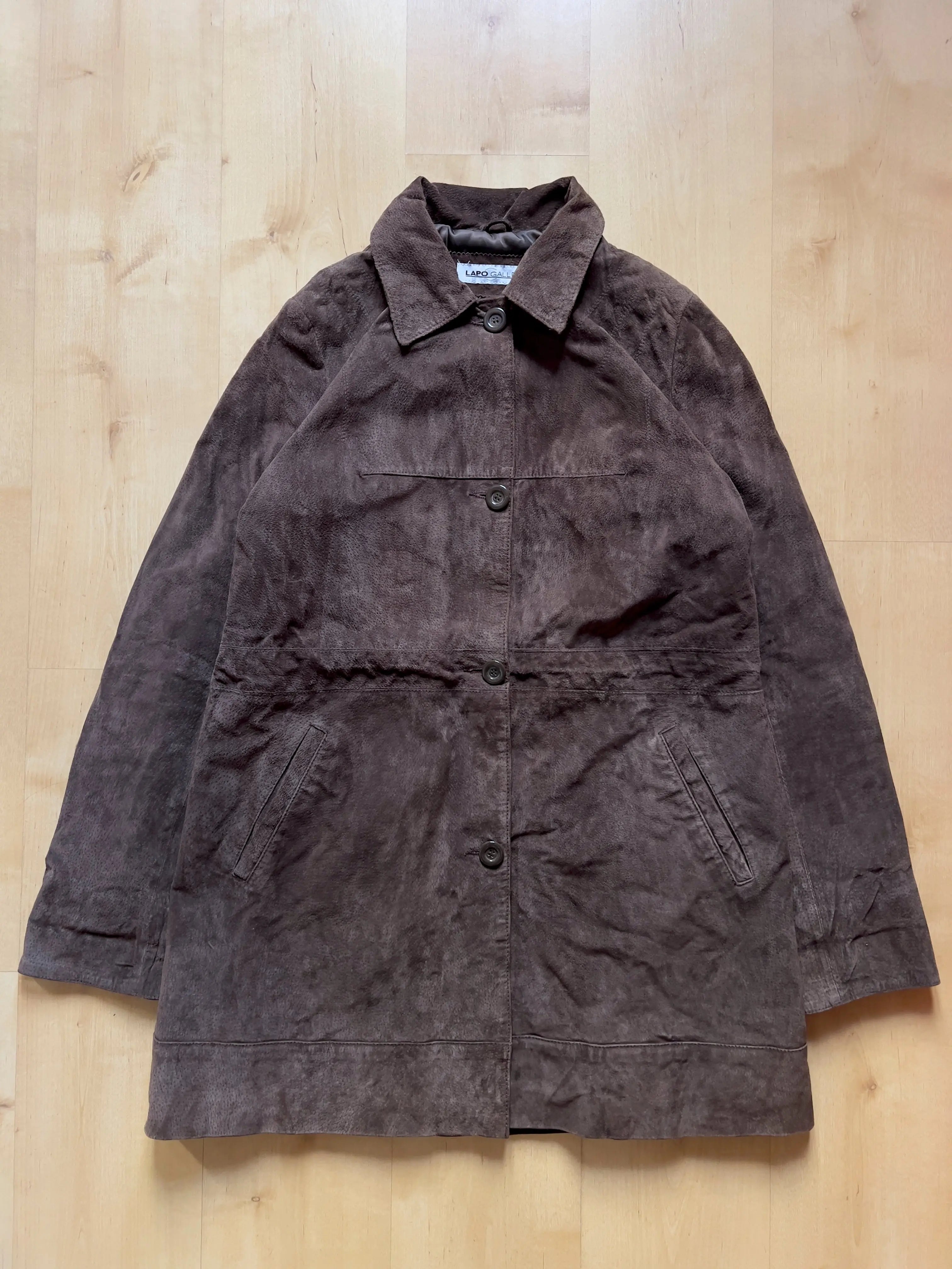 BROWN LEATHER LONG COAT (W) - M/L AT JIM'S