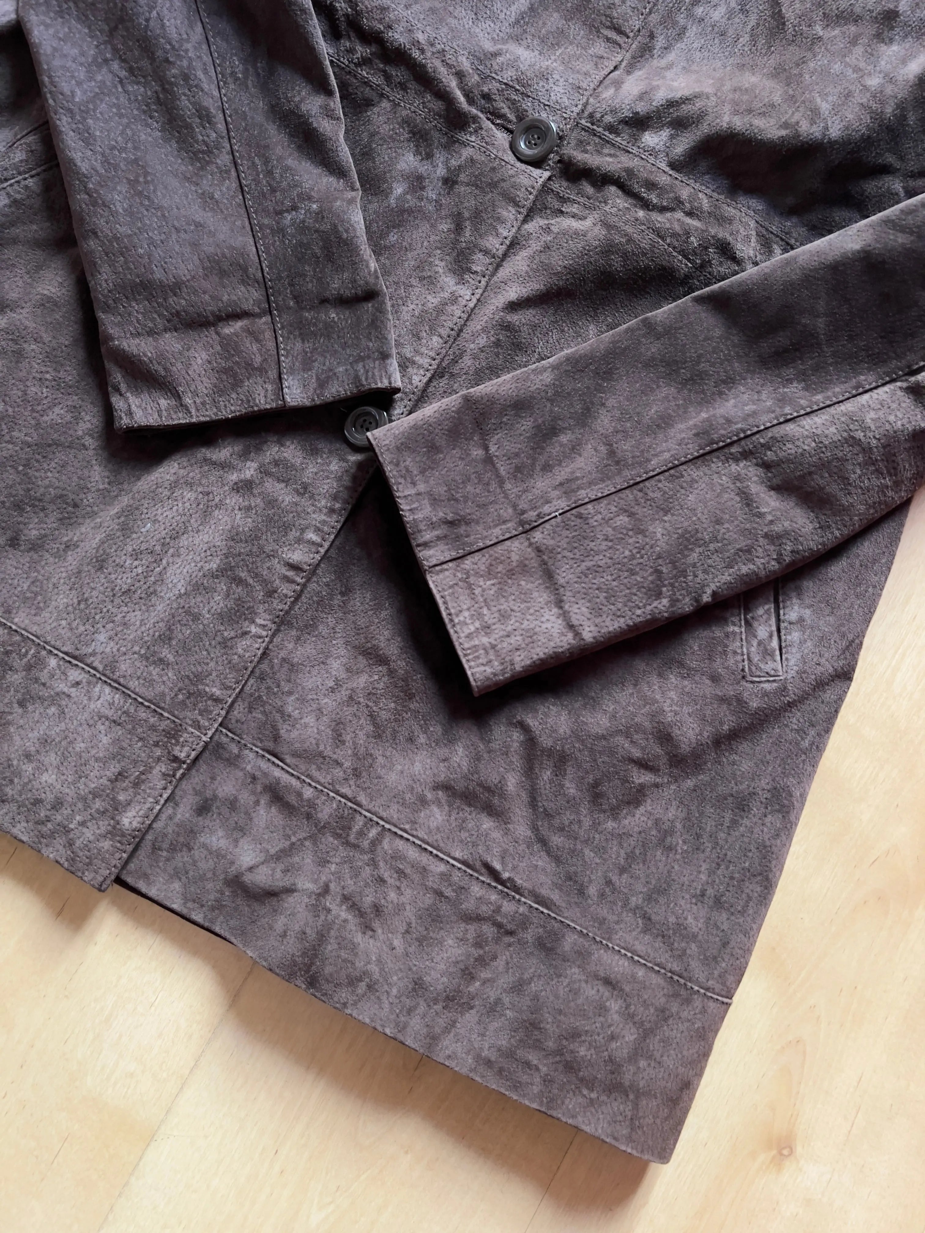 BROWN LEATHER LONG COAT (W) - M/L AT JIM'S