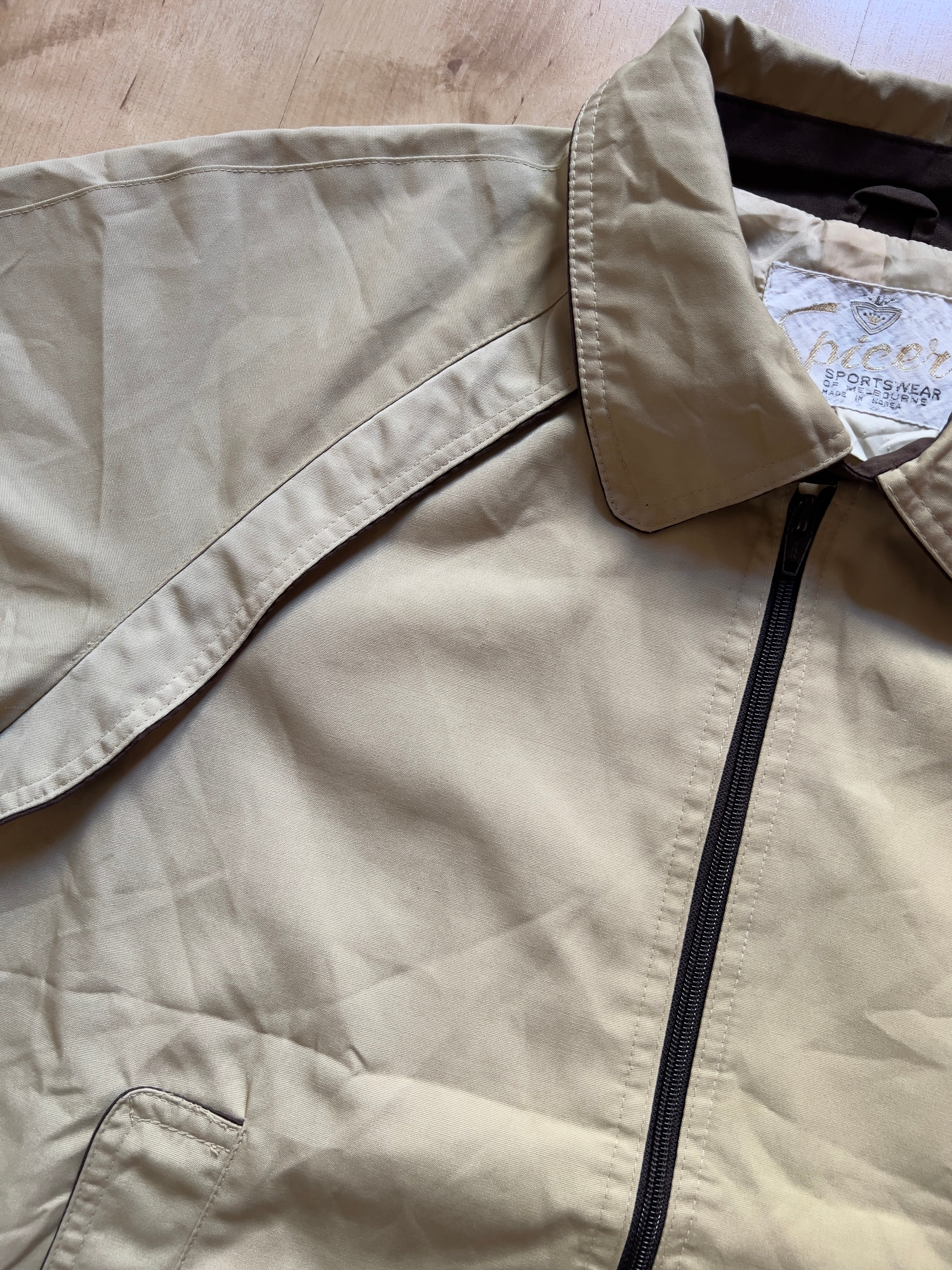 BEIGE HARRINGTON STYLE JACKET - M AT JIM'S