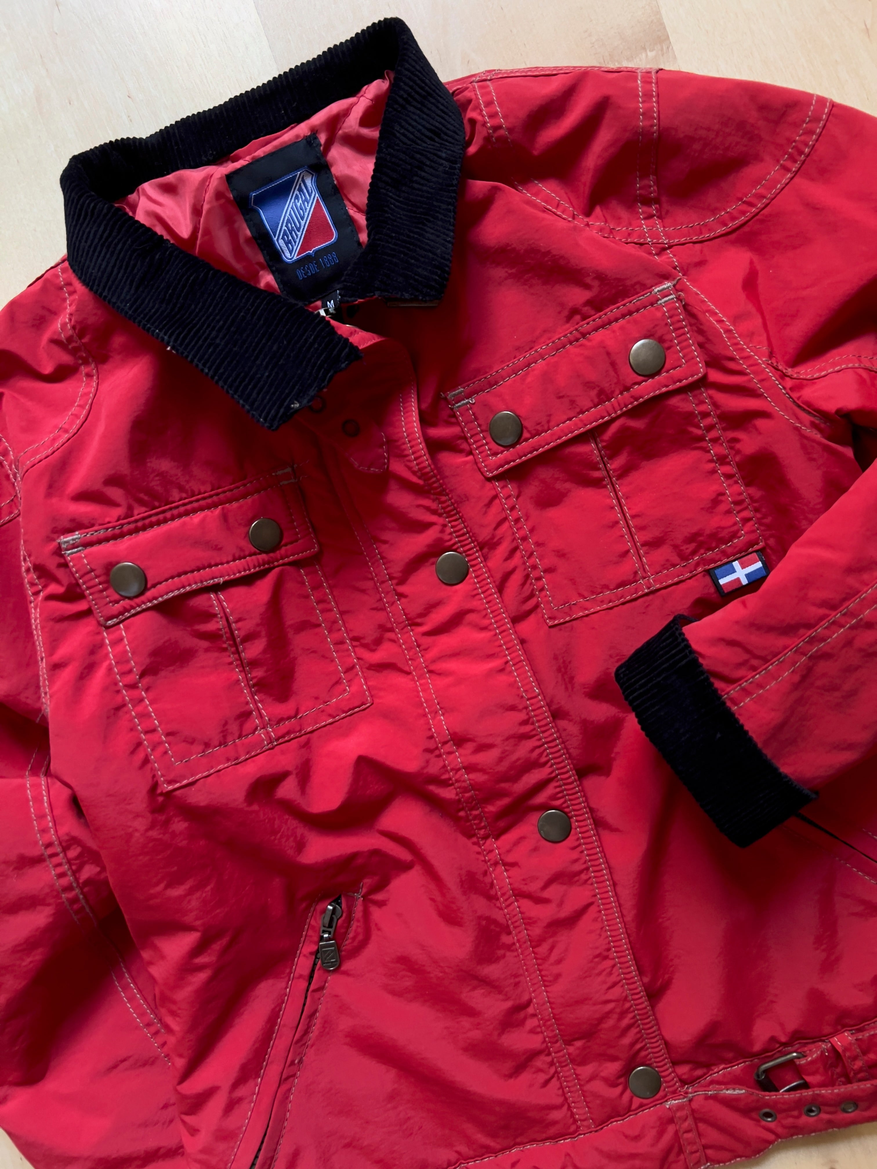 RED BRUGAL CORDUROY COLLAR JACKET - XS/S AT JIM'S