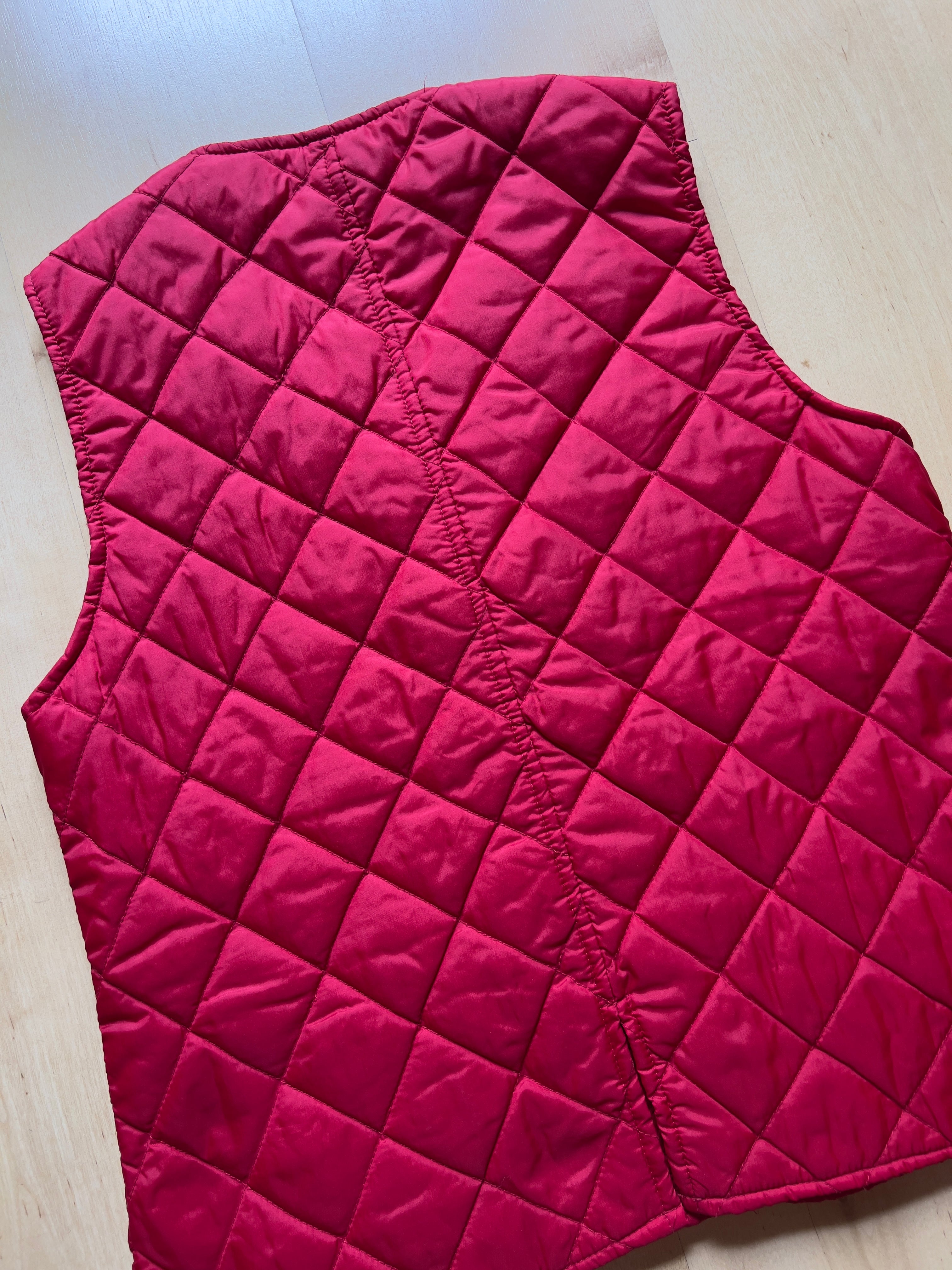RED PUFFER VEST - S AT JIM'S