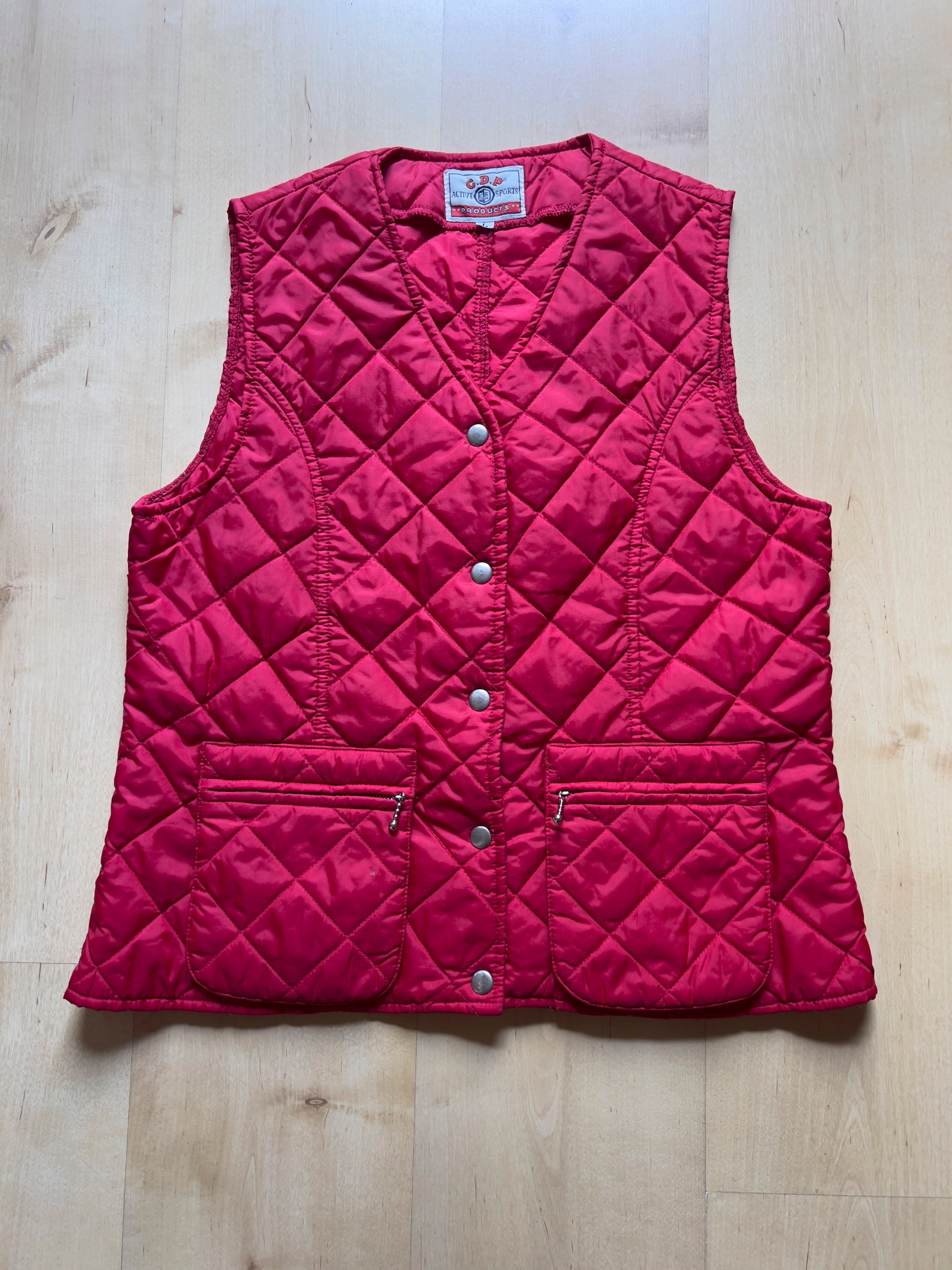 RED PUFFER VEST - S AT JIM'S