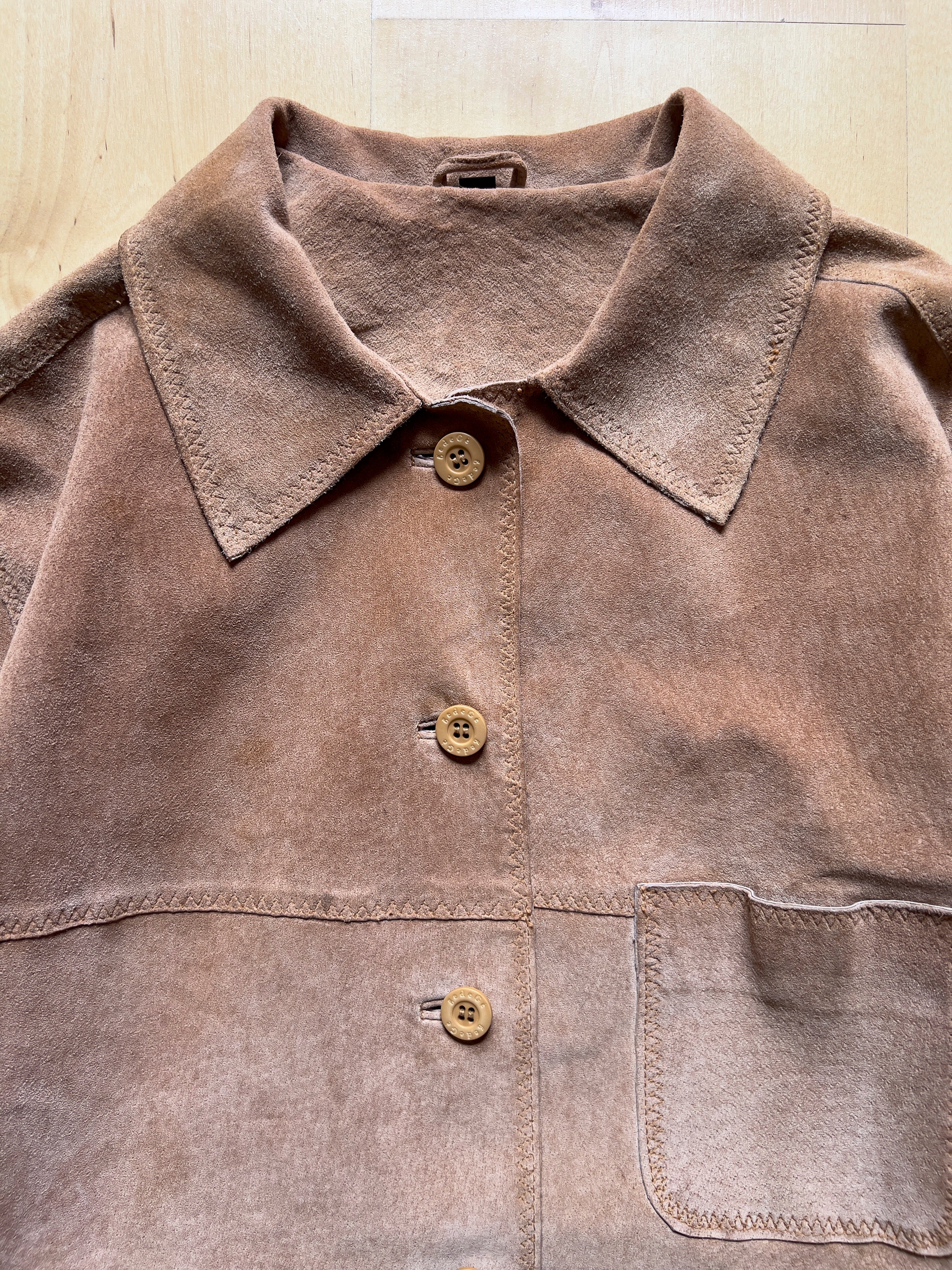 BROWN LEATHER SHIRT JACKET - S AT JIM'S