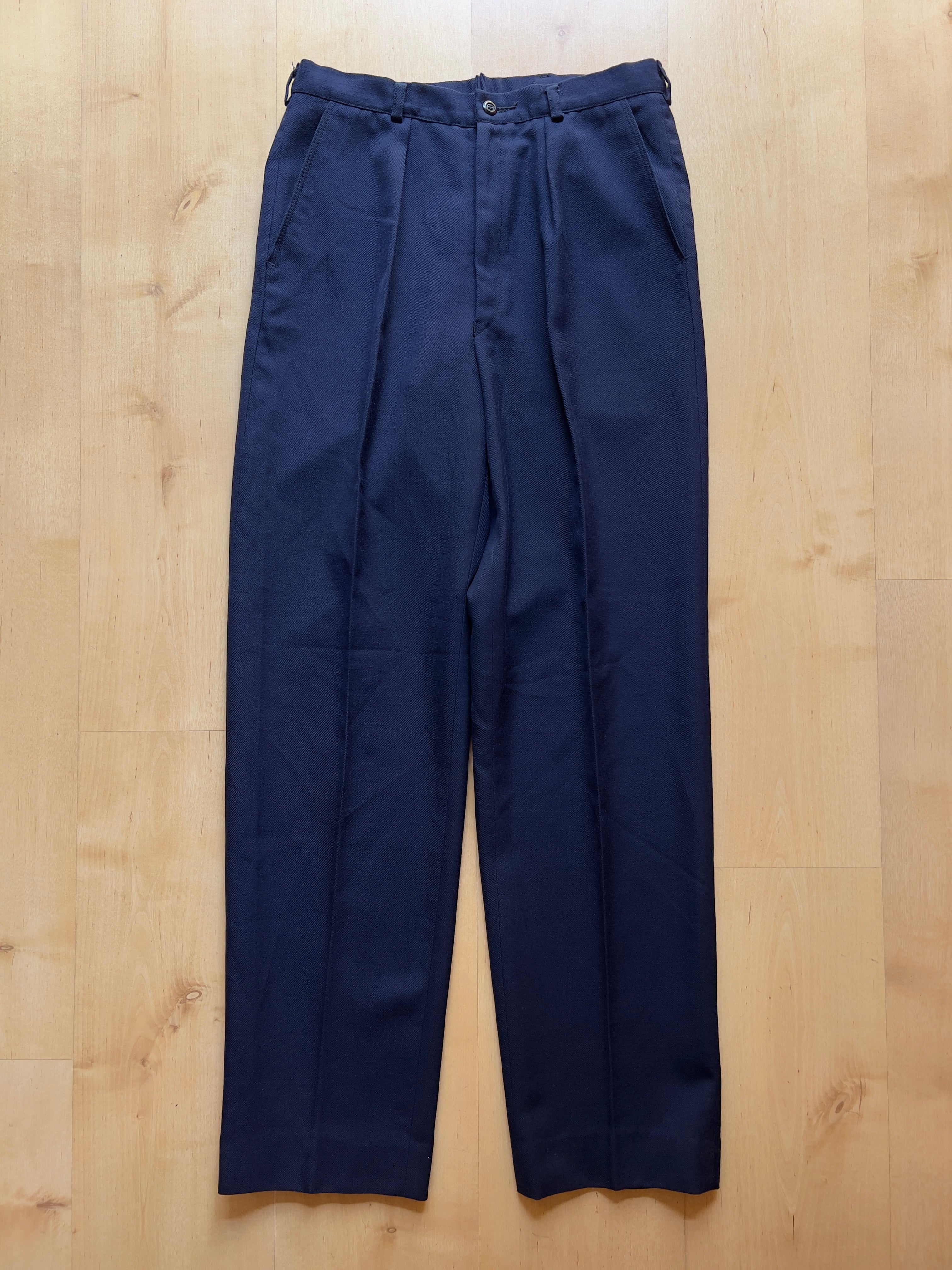 NAVY PLEATED TROUSERS - 28x30/XS AT JIM'S