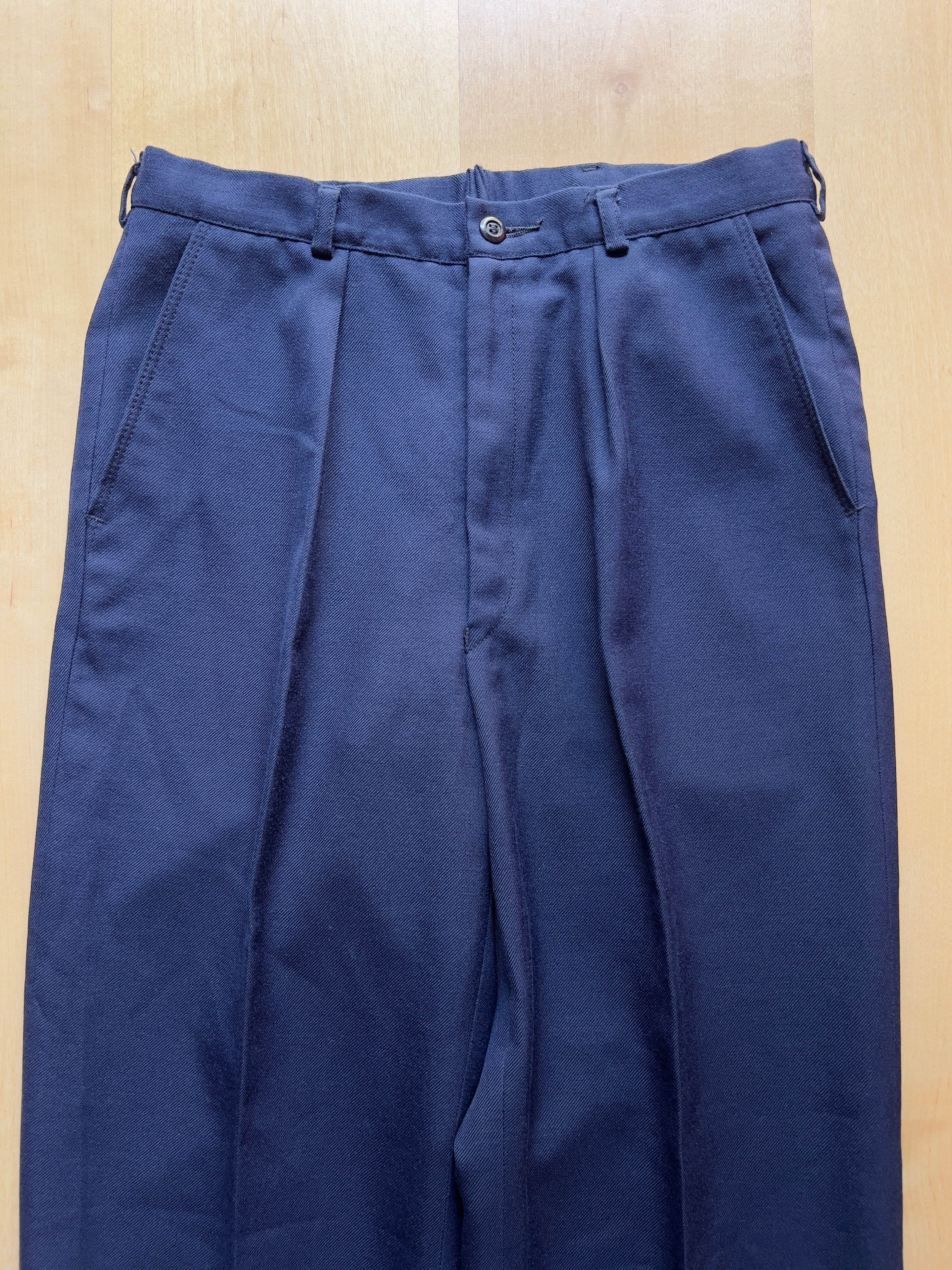 NAVY PLEATED TROUSERS - 28x30/XS AT JIM'S