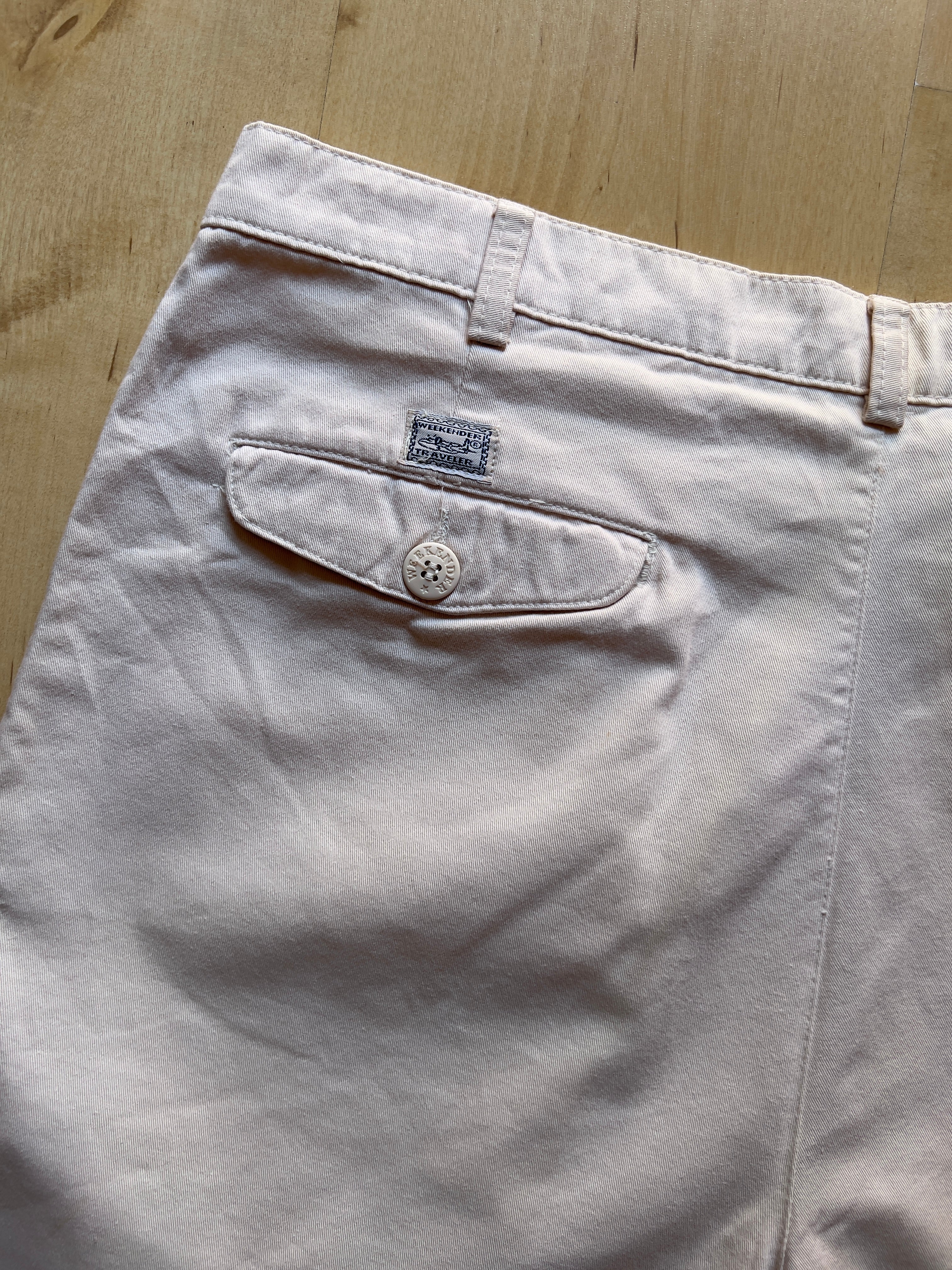 BEIGE PLEATED SHORTS - 35X8/L AT JIM'S