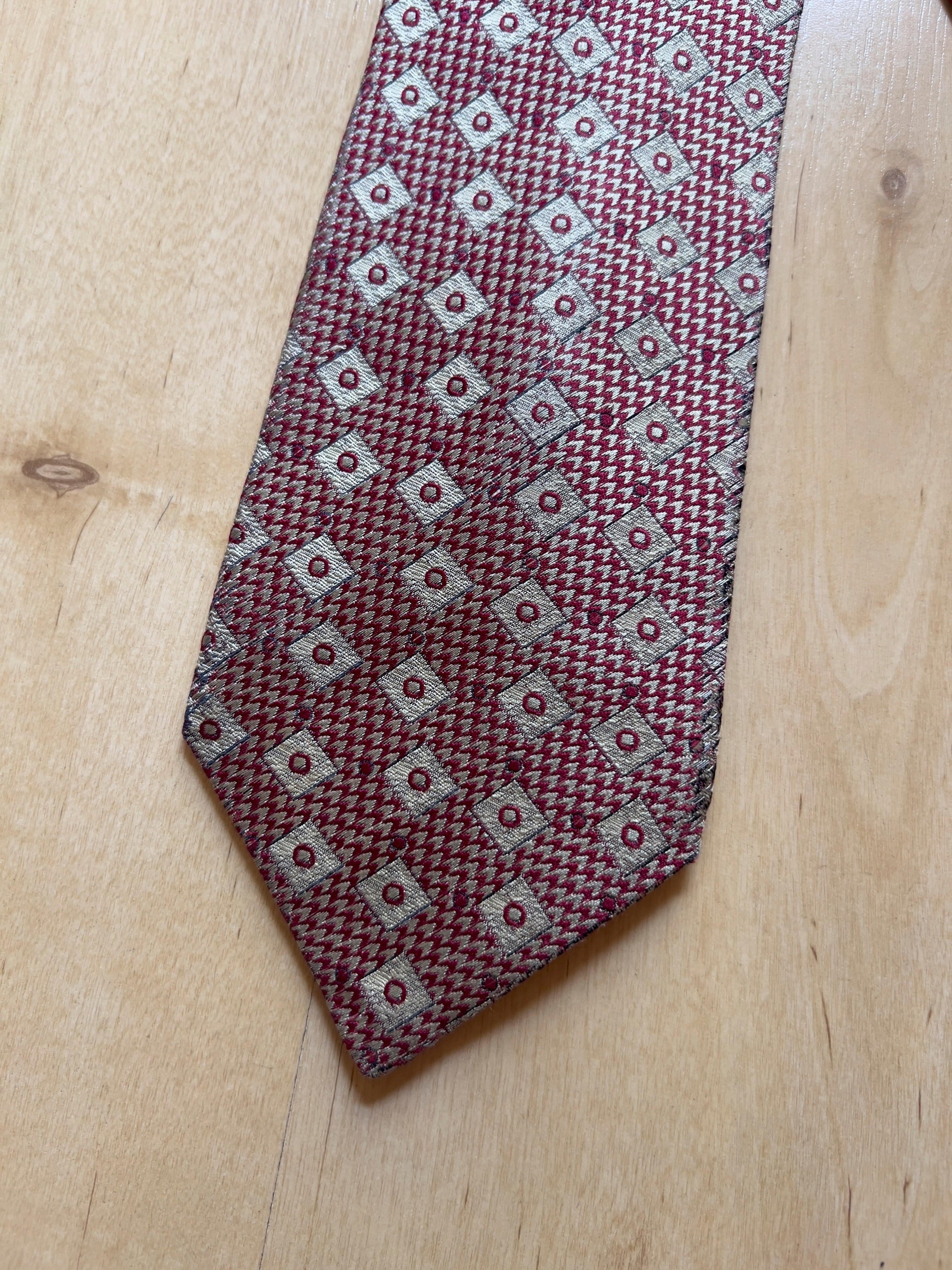 RED PIERRE CARDIN SILK TIE AT JIM'S