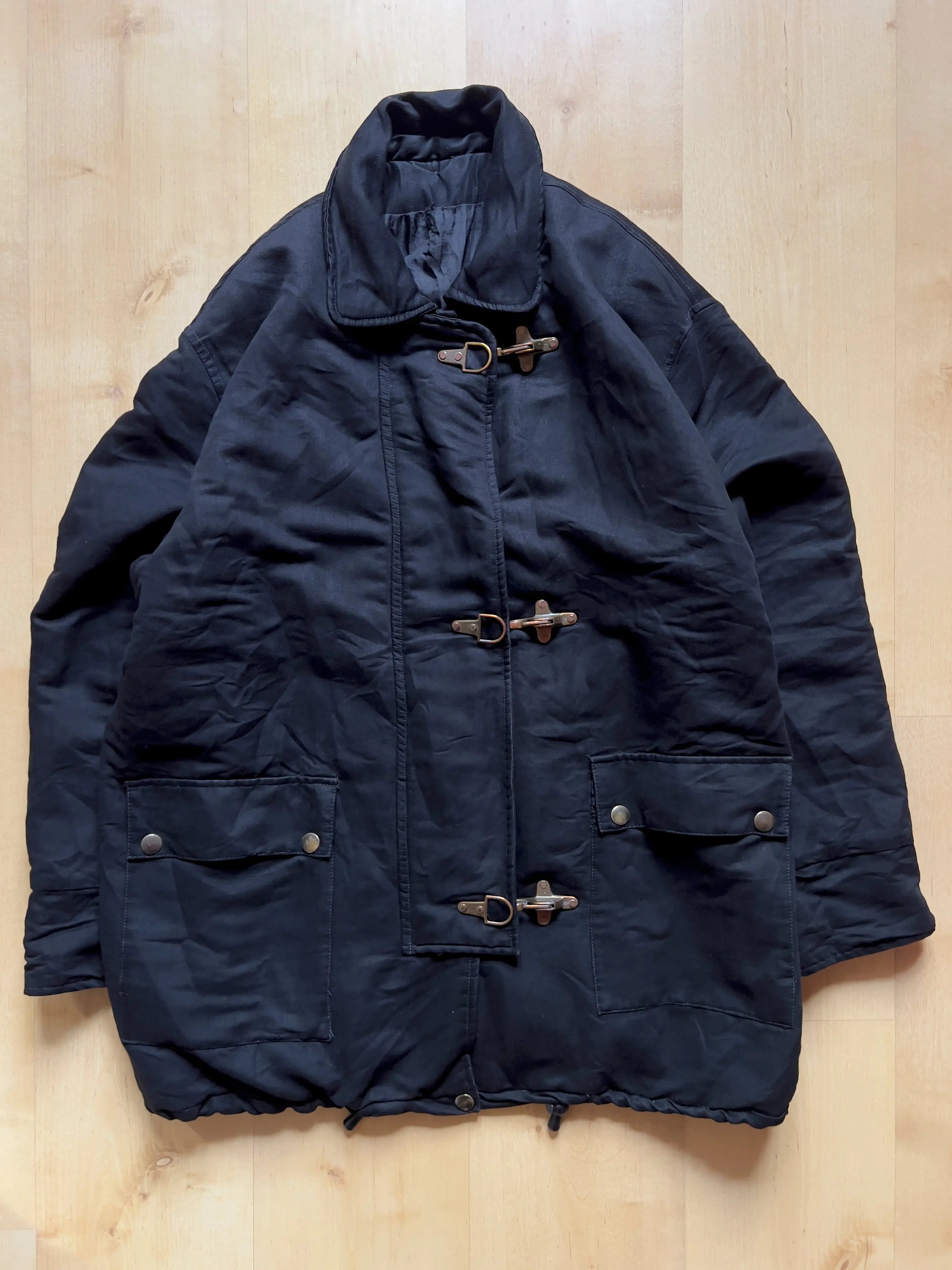 BLACK 'FIREMAN' COAT - M/L AT JIM'S