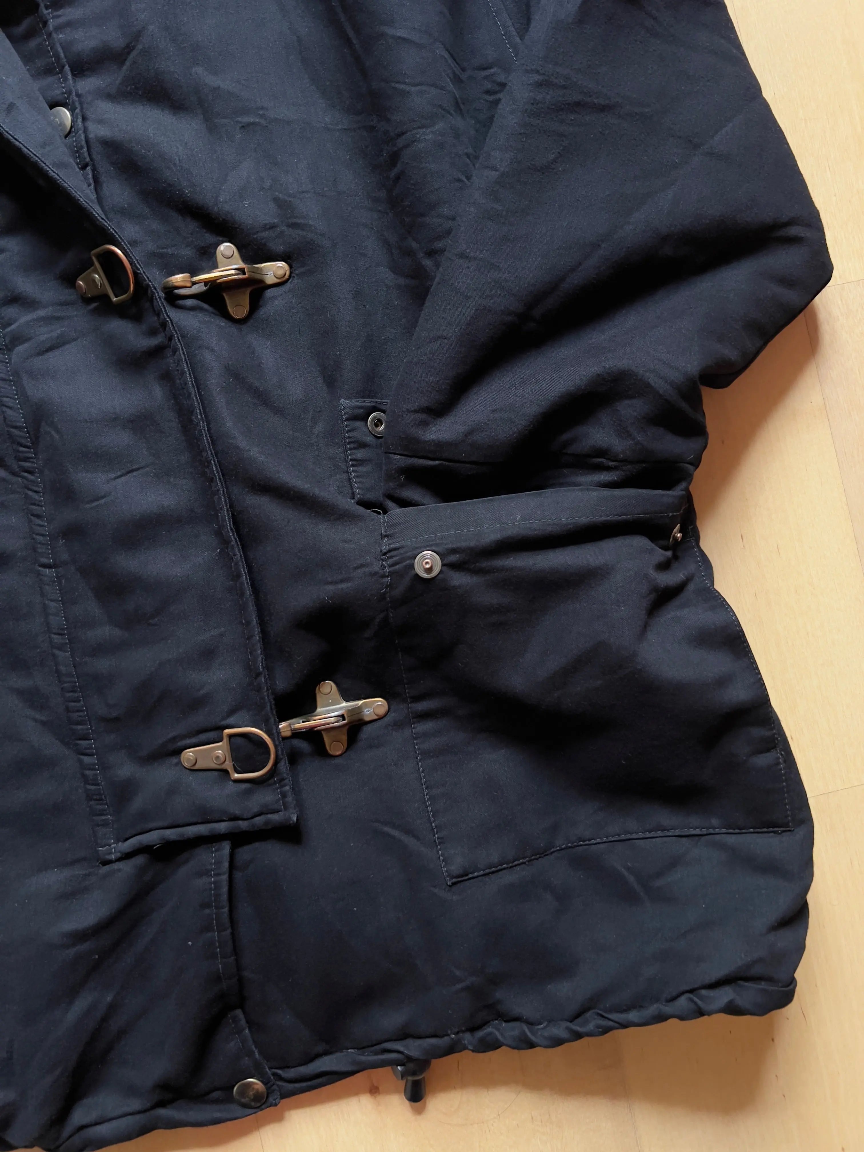 BLACK 'FIREMAN' COAT - M/L AT JIM'S